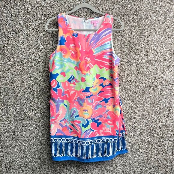Lilly Pulitzer Romper Women's 10 Donna Playa Hermosa Shift with Side Ties - Picture 1 of 7